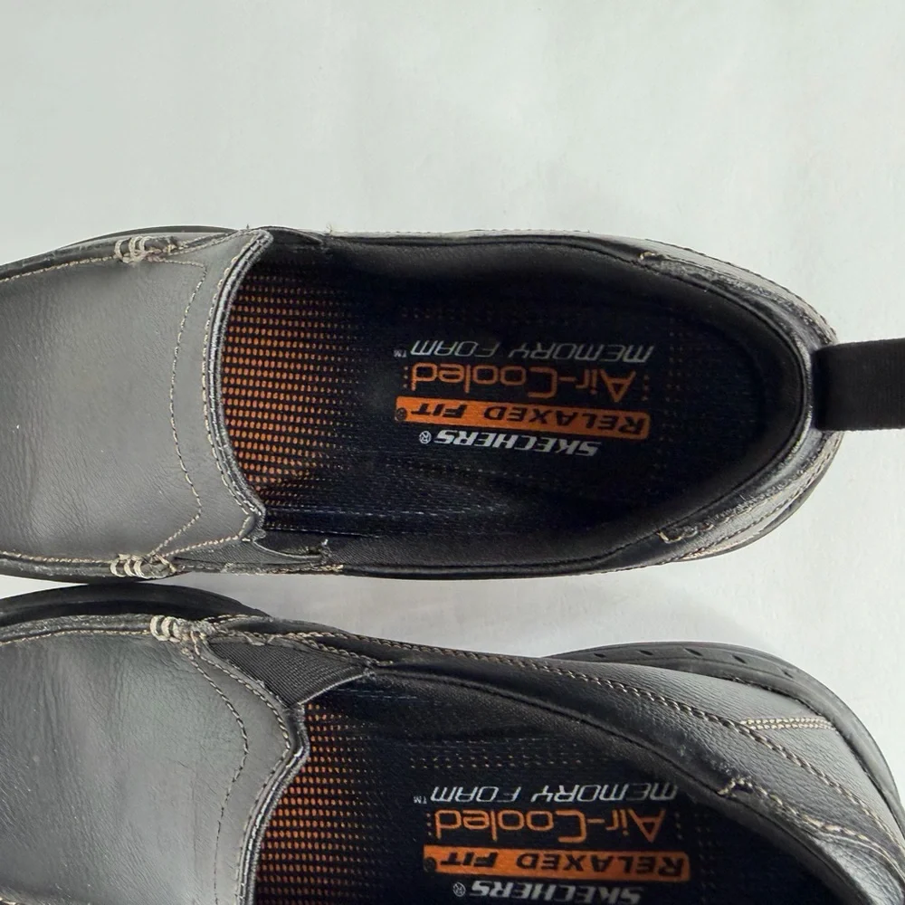 Skechers Shoes Mens 8.5 Black Relaxed Fit Harper Forde Loafer Leather